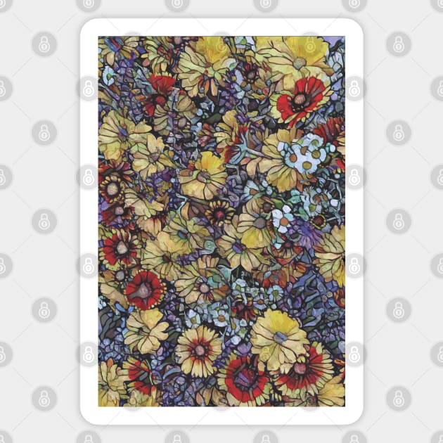 Impressionist Wildflowers Magnet by Muzehack